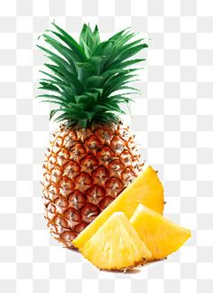 a pineapple cut in half and sliced into pieces