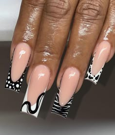 Freestyle Nail Designs, Freestyle Nails, Bad Nails, White French Tip, Gel Nails Diy, Long Acrylic Nails Coffin