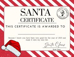 the santa certificate is being used as a gift for someone who has passed it to santa claus