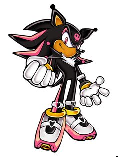 an image of a cartoon character from the video game sonic, with pink and black hair