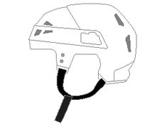 an image of a helmet with the visor removed from it's side view