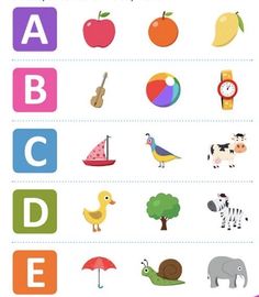 an alphabet and numbers worksheet with pictures