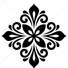 an ornate black and white design on a white background stock photo - 557982