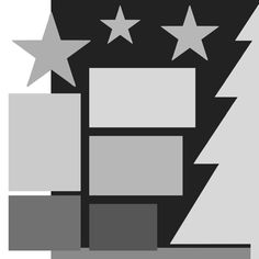 three stars are on top of a black and white background with gray squares in the middle