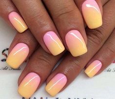 Summer Nails Beach, Summer Gel Nails, Manicure Nail Designs, Manicure Gel, Ombre Nail Designs, Vacation Nails, Beach Nails, Dipped Nails