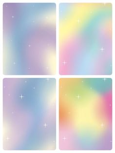 four pastel backgrounds with stars in the background