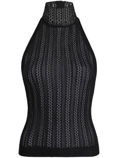 KHAITE Benedetta Blouse - Farfetch Elegant Black Turtleneck Knit Top, Fitted High Neck Halter Top, Chic Black High Neck Halter Top, Black High Neck Halter Top For Night Out, Elegant Black High Neck Halter Top, Chic Fitted Halter Neck Knit Top, Fitted Halter Neck Knit Top, Chic Turtleneck Pointelle Knit Top, Elegant Pointelle Knit Top For Party