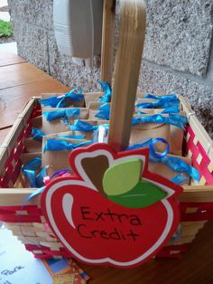 an extra credit card in a basket on a table