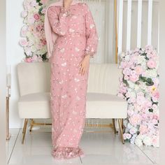 I Am Selling A Size Xl That Is Brand New. I Purchased On Sale For A Little Over 100$. Completely New Has Not Even Been Tried On. Nothing Is Wrong With It I Am Just On The Heavier Side And It Will Not Fit. Pink Embroidered Long Sleeve Maxi Dress, Pink Long Sleeve Embroidered Maxi Dress, Pink Long Sleeve Embroidered Dress For Eid, Pink Embroidered Long Sleeve Dress, Feminine Dresses For Eid, Long Sleeve Embroidered Floral Dress For Wedding, Pink Feminine Dress For Eid, Festive Feminine Dress With Floral Embroidery, Feminine Pink Dress For Eid