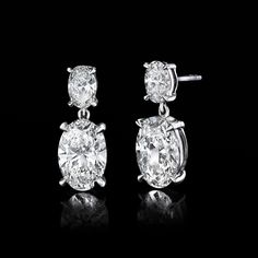 Ross-Simons - 3.00 ct. t. w. Oval Lab Grown Diamond Drop Earrings in 14kt White Gold. Scintillating sparkle, impressive value. Our stunning 3.00 ct. t. w. oval lab-grown diamond double-drop earrings offer a look of timeless glamour, shimmering in polished 14kt white gold. Lab-grown diamonds are identical to mined diamonds according to their optical, physical and chemical properties. All Ross-Simons lab-grown diamond jewelry in 14kt gold and platinum includes an IGI Laboratory-Grown Diamond Repor Gia Certified Drop Diamond Earrings For Formal Occasions, Luxury Oval Diamond Earrings For Formal Events, Luxury Oval Diamond Earrings For Formal Occasions, Luxury Gia Certified Oval Diamond Earrings, Exquisite Oval Brilliant Cut Diamond Earrings, Exquisite Oval Diamond Earrings With Brilliant Cut, Gia Certified Diamond Earrings For Formal Events, Exquisite Vvs Clarity Diamond Earrings For Formal Occasions, Exquisite Vvs Clarity Diamond Earrings For Formal Events