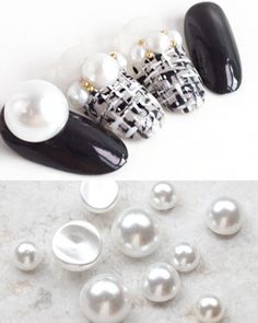 White Concave Pearl Nail Decoration Set - BONNIEBEENAIL Pearl Nail, Pearl Nails, White