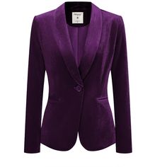 Make a casual day with this shawl-collar velvet jacket, textured and stylish. The blazer keeps things casual even at the office with button closure, a shawl collar, and fashion velvet fabric! This is classy and perfect for a working outfit. For effortless elegance, add this retro blazer is suitable for your daily wardrobe. This blazer is suitable for many occasions, such as Casual, Work, Business Meeting, Coffee Shop, Weekend, etc. This fashionable and trendy clothes for women can not only be wo Velvet Blazer With Buttons For Work, Purple Fall Office Blazer, Fall Velvet Blazer With Button Closure, Velvet Blazer For Fall Workwear, Velvet Blazer With Button Closure For Fall, Velvet Blazer For Work In Fall, Velvet Blazer For Workwear In Fall, Elegant Purple Blazer With Button Closure, Velvet Business Blazer For Fall