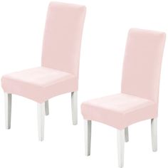 two pink chairs sitting next to each other