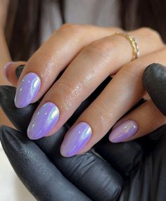 Lilac Nails Design, Ongles Gel Violet, Chrome Nail Designs, Purple Chrome Nails, Hoco Nails, Purple Glitter Nails, Chrome Nail Art, Lilac Nails, Purple Acrylic Nails