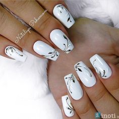 Wedding Nail Art Design, Nagellack Trends, Elegant Nail, Wedding Nails Design, Nail Art Wedding, Black Nail, Pretty Nail Art, Gel Nail Designs, Beautiful Nail Art