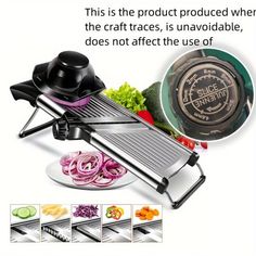 this is an advertisement for a vegetable slicer