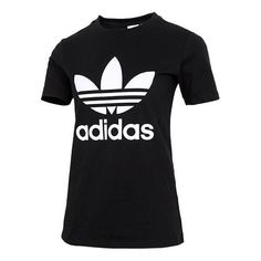 adidas TREFOIL Tee Black T-shirt Adidas Originals Logo, Adidas Trefoil, Stylish Sneakers, Black T Shirt, Black Tee, Black Tshirt, Adidas Originals, Perfect Pair, Athletic Tank Tops