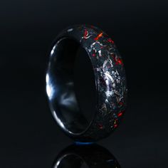 Dnd Items, Carbon Fiber Rings, Red Opal, Burning Fire, Rings Unique, Mokume Gane, Mens Engagement, Tungsten Wedding Bands, Crimson Red