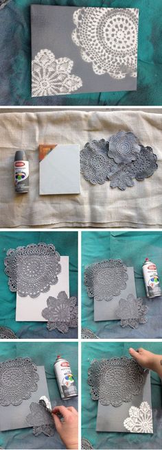 how to make doily art with paper and glue