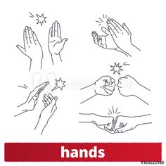 hands with different gestures and stars