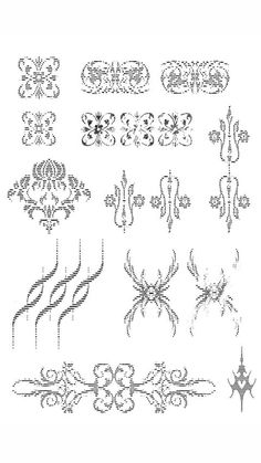 an old fashioned embroidery pattern with different designs