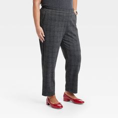 These High-Rise Tapered Ankle Knit Pull-On Pants from A New Day™ provide a polished look that blends comfort with elegance. These pull-on pants are made from a soft fabric blend with added spandex for comfortable wear that moves with you. Plus, they're tailored in a flattering high-rise, ankle-length silhouette and feature a tapered-leg cut for added flair. An elasticized waistband and slash pockets on the sides complete the design with functional flair. A New Day™: Style that goes wherever you Comfortable Workwear Pants For Fall, Comfortable Fall Workwear Pants, Bottom Clothes, Pull On Pants, Chinos Pants, Polished Look, Casual Fits, A New Day, Tapered Legs