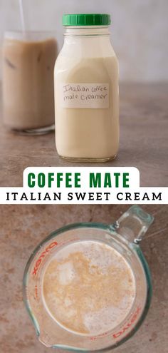 coffee mate italian sweet cream in a glass mug