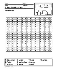 the word search is shown in this worksheet