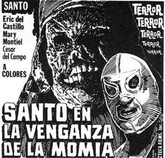 an old movie poster with the words sanitoen lavenganza del moma