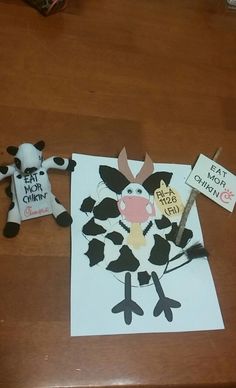 a piece of paper that has been cut out to look like a cow