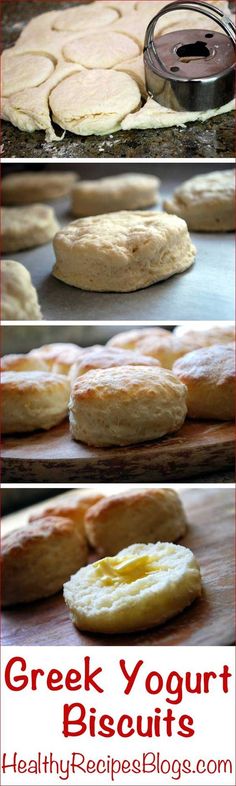 greek yogurt biscuits are ready to be baked in the oven, and then placed on a baking sheet