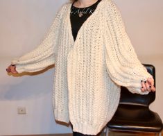 Oversized Bohemian Knitted Cardigan, Bohemian Knitted V-neck Outerwear, Cozy Oversized Handmade Cardigan, Oversized Cozy Handmade Cardigan, Handmade Cozy Oversized Cardigan, Handmade Oversized Cozy Cardigan, Off White Cardigan, Elegant Cardigan, Crochet Waistcoat