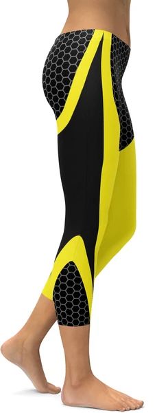 Yellow Honeycomb Carbon Capris Cyclops Drawing, The Color Yellow, 100 Squats, Womens Leggings, Soft Leggings, Squat Proof, Happy Colors, Outfits With Leggings, Yellow Color