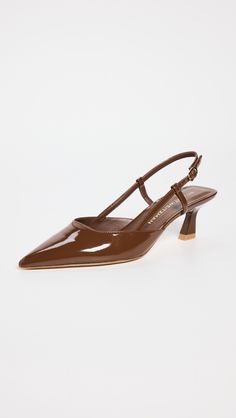 Fast Free Shipping & Free Returns on Stuart Weitzman Vinnie 50mm Slingback Heels at Shopbop. Shop new arrivals from Stuart Weitzman at Shopbop.com Luxury Slingback Kitten Heels With Buckle Closure, Elegant Brown Low Heel Slingback Sandals, Classic Brown Slingback Pumps With Low Heel, Luxury Brown Slingback Pumps With Buckle Closure, Elegant Brown Low Heel Slingback Pumps, Elegant Brown Kitten Heels With Heel Strap, Classic Brown Slingback Pumps With Sculpted Heel, Brown Square Toe Slingback Pumps For Evening, Brown Slingback Pumps With Square Toe For Evening