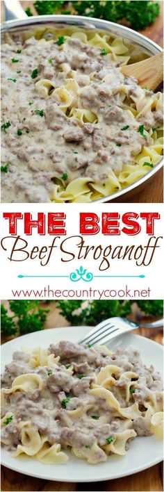 the best beef stroganoni recipe is made with pasta and meat sauces