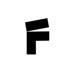 the letter f is made up of black squares