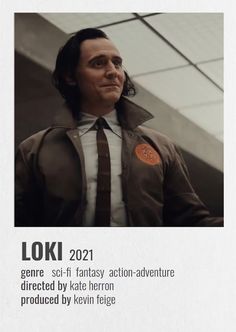 a man wearing a jacket and tie with the caption loki 2021 on it