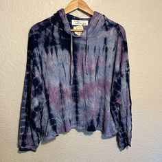 Vintage Havana Blue And Purple Tie Dye Hoodie Terry Fabric Inside, Super Soft Outside Size Medium New With Tags Applique Hoodie, Boho Tank Top, Tie Waist Top, Stripped Tops, Plaid Cardigan, White Camo, Dye Hoodie, Flannel Tops, Purple Tie Dye