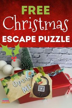 free christmas escape puzzle for kids to play in the snow and have fun with them