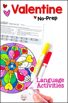 valentine no prep language activities for kids