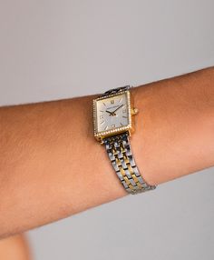 A timeless design taken to new heights! Elevating the classic charm of the Iconic Boyfriend with dazzling definitions and contemporary allure, the Boyfriend Mini Lumous Mixed Gold is an opulent choice that doesn't stray from its vintage inspired roots. The petite 31mm square dial showcases chic numerals on a lavish white, crystal-framed face with intricate crystal details, finished with the classic link chain band. The Boyfriend, Jewelry Lookbook, White Crystal, Watches Jewelry, Link Chain, Womens Watches, Timeless Design, Wrist Watch, Jewelry Box