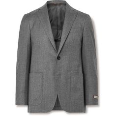 Canali's suiting is imbued with over eighty years of expertise. This suit jacket has been tailored in Italy on the label's signature 'Kei' block from Super 120s wool-flannel and is partially lined. Wear it with the matching trousers. Luxury Tailored Tweed Jacket With Welt Pockets, Semi-formal Tweed Jacket With Welt Pockets, Luxury Tailored Tweed Jacket With Pockets, Tailored Timeless Tweed Jacket With Pockets, Luxury Suits With Patch Pockets For Workwear, Business Blazer With Welt Pockets, Semi-formal Wool Blazer With Welt Pockets, Classic Winter Sport Coat In Suiting Fabric, Classic Fall Sport Coat In Suiting Fabric