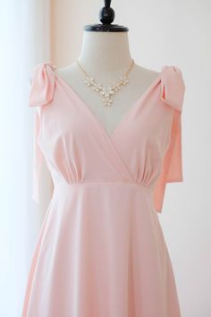 Pink dress Pink blush Long bridesmaid dress Wedding dress | Etsy Elegant Evening Dresses With Pink Bow, Pink Bow Tie Back Dress For Prom, Pink Bridesmaid Dress With Bow Tie Back, Elegant Fitted Dress With Pink Bow, Pink Bridesmaid Dress With Bow, Pink A-line Bridesmaid Dress For Formal Occasions, Chic Pink Evening Dress For Bridesmaid, Feminine A-line Evening Dress For Bridesmaid, Feminine A-line Bridesmaid Evening Dress