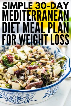 30-Day Mediterranean Diet Meal Plan for Weight Loss | If you're trying to lose weight and keep it off, finding a clean eating plan you can stick to for life is the way to go. We've curated 120 mix and match Mediterranean Diet recipes with delicious and filling meals for breakfast, lunch, dinner, snacks, and desserts. Perfect for beginners, we've included vegetarian and gluten-free options, as well as easy time-saving crockpot recipes! #mediterranean #mediterraneandiet #mediterraneanrecipes Match Recipes, Beef Crockpot, 30 Day Diet, Mediterranean Diet Recipes Dinners, Desserts Keto