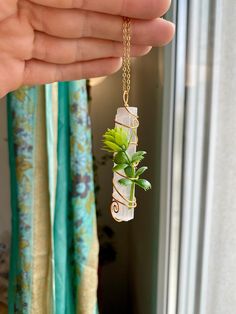 🌿 Selenite Succulent Necklace 🌟Please Read Details Below! This magical necklace features a raw Selenite wand that has been wrapped in a whimsical swirls of golden wire with a small faux succulent attached. Comes on your choice length of matching chain. Choose your favorite necklace from the photo! 🚫Standard shipping does not include a tracking number! 🌿NECKLACE -Comes with your choice length of gold stainless steel chain -Metric conversions listed below -Nickel, Lead, & Cadmium free. May con White Nature-inspired Necklaces For Healing, Nature-inspired White Necklaces For Healing, Selenite Wand, Selenite Necklace, Selenite Wands, Plant Jewelry, Raw Crystal Necklace, Faux Succulents, Have A Beautiful Day