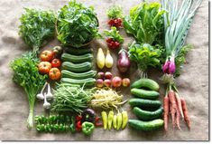 a variety of vegetables laid out on a table