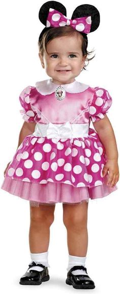 Baby Minnie Mouse Costume, Minnie Mouse Costume Toddler, Pink Minnie Mouse Costume, Minnie Mouse Dress Up, Pink Minnie Mouse Dress, Minnie Mouse Halloween Costume, Minnie Costume, Infant Costume, Costume Disney