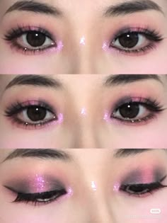 Ethereal Prom Hairstyles, Mystical Eye Makeup, Pop Punk Princess Aesthetic, Sclera Contacts Makeup, Soft-girl Makeup, Narrow Face Makeup, Sage Green Douyin Makeup, Colorful Korean Makeup, Douyin Valentine Makeup