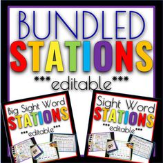 two posters with the words bundled stations