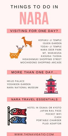 an info sheet with the words things to do in nara